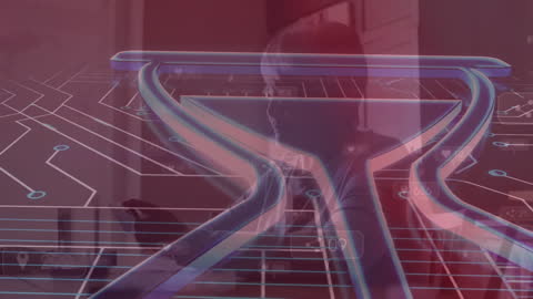 Digital Hourglass Overlay with Technology Interface