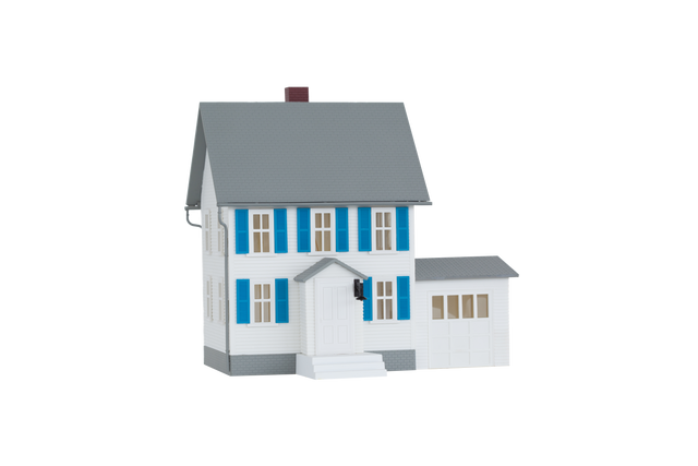 Transparent House Illustration with Blue Windows and Garage Isolated - Download Free Stock Videos Pikwizard.com