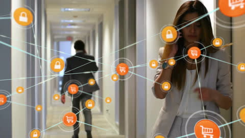 Business People Connected Through Digital Network in Office