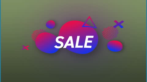 Vibrant Abstract Sale Background with Geometric Shapes