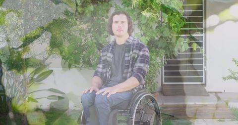 Man in Wheelchair Representing Disability Awareness and Nature