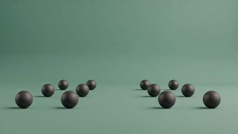 Abstract spheres on green background