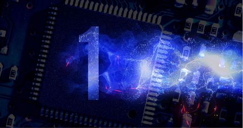 Digital Countdown Animation Over Computer Chip - Download Free Stock Images Pikwizard.com