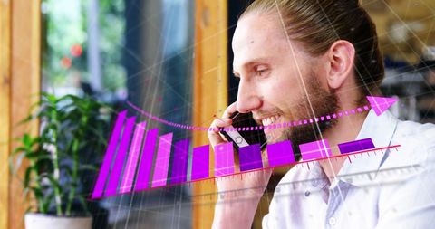 Businessman Analyzing Data with Smartphone Insights