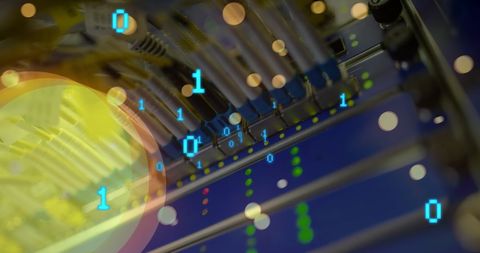 binary code overlay on network cables technology concept - Download Free Stock Images Pikwizard.com