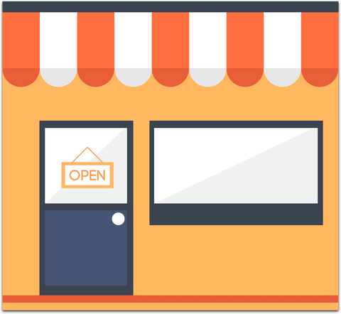 transparent storefront with open sign and awning - Download Free Stock Videos Pikwizard.com