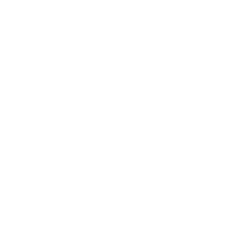 Geometric white octagon dots on transparent background