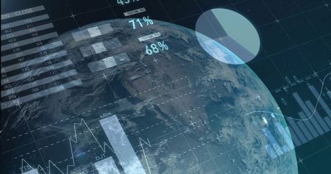 Digital Earth with Futuristic Data Interface Visualizations