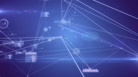 Digital Networking Animation with Connected Lines
