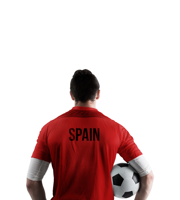 Transparent Spain football player holding ball back view isolated - Download Free Stock Videos Pikwizard.com