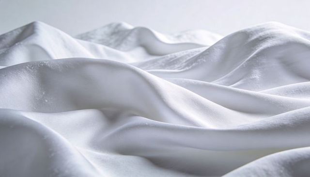 White satin folding into glossy waves with soft sheen and fine lint texture