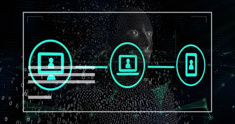 Abstract Digital Interface with Data Processing and Virtual Human - Download Free Stock Images Pikwizard.com