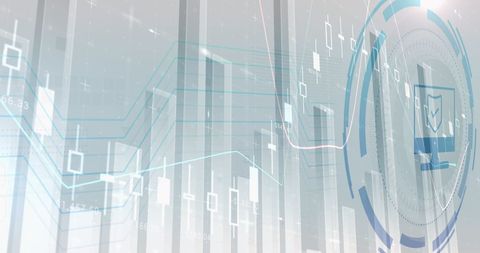 abstract digital data processing with computer icon - Download Free Stock Images Pikwizard.com