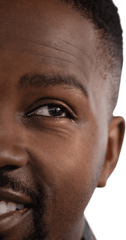 cropped view of smiling man looking away, transparent background - Download Free Stock Videos Pikwizard.com