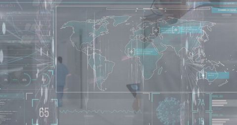 global healthcare technology virtual interface overlay - Download Free Stock Images Pikwizard.com