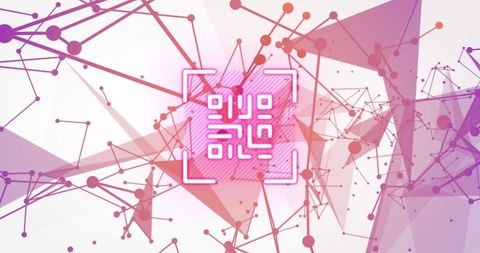 Futuristic qr code with geometric connection network