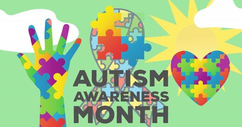 Autism Awareness Month Celebration with Puzzle Graphics - Download Free Stock Images Pikwizard.com
