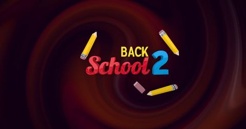 Back to school graphic with pencils and eraser on dark background