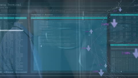 Data Analysis by IT Technician with Digital Interfaces