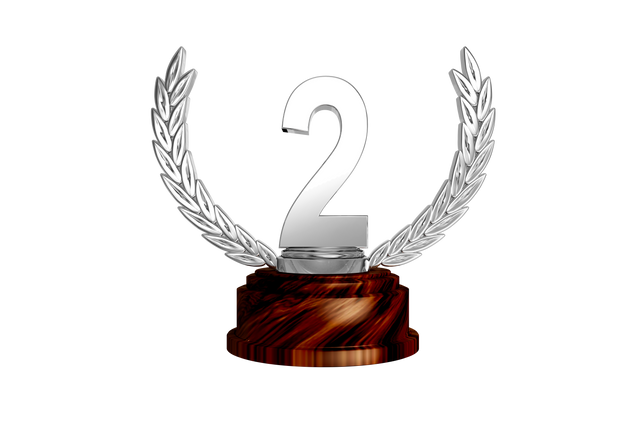 Silver Second Place Trophy on Transparent Background for Competitions - Download Free Stock Videos Pikwizard.com