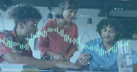 Diverse Team Discussing Financial Analytics