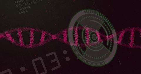Futuristic Biotech Interface Featuring DNA Element