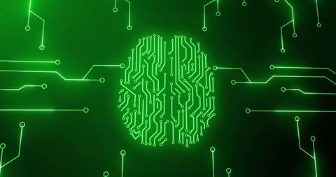 Futuristic Green Brain Circuit Artificial Intelligence Concept - Download Free Stock Images Pikwizard.com