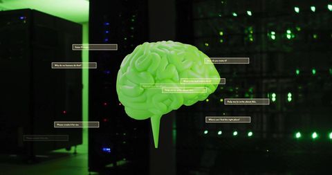 Artificial Intelligence Concept with Human Brain and Data Processing - Download Free Stock Images Pikwizard.com