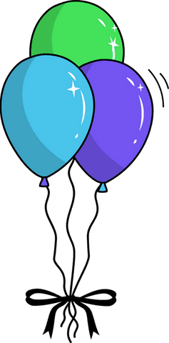 colorful glossy balloons with ribbon on transparent background - Download Free Stock Videos Pikwizard.com