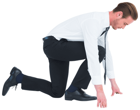 transparent businessman kneeling in formal attire - Download Free Stock Videos Pikwizard.com