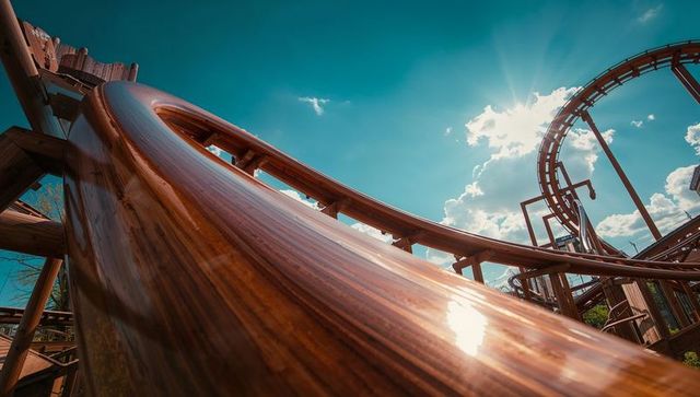 Sunny curves of roller coaster under open sky