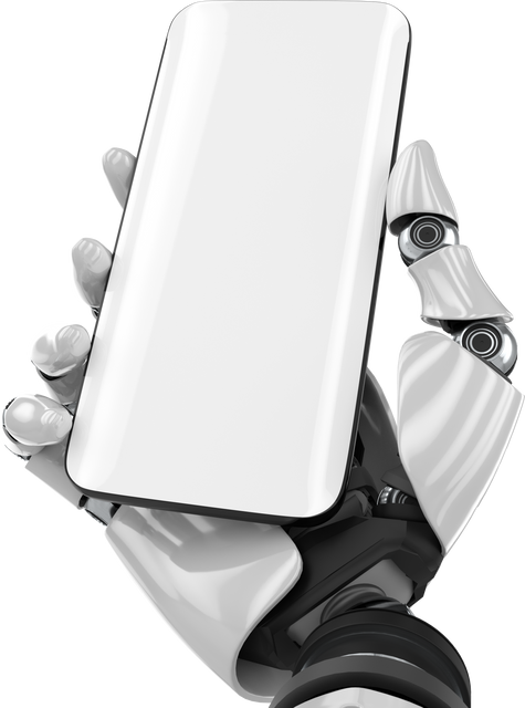 Robotic Hand Chelding Transparent Smartphone on Isolated Background - Download Free Stock Videos Pikwizard.com