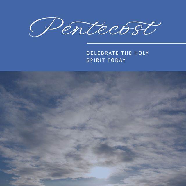 Pentecost Celebration Message with Cloudy Dusk Sky Background - Download Free Stock Templates Pikwizard.com