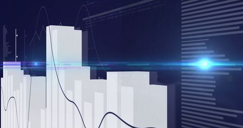 Digital Data Processing with Blue Financial Background - Download Free Stock Images Pikwizard.com
