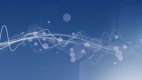 Abstract Technology Wave with Hexagonal Elements