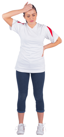 Transparent Depressed Young Football Fan in White Jersey