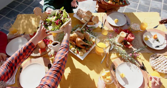 Family Enjoying Holiday Meal Together at Festive Table - Download Free Stock Images Pikwizard.com