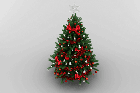 high angle view of decorated christmas tree on transparent background - Download Free Stock Videos Pikwizard.com