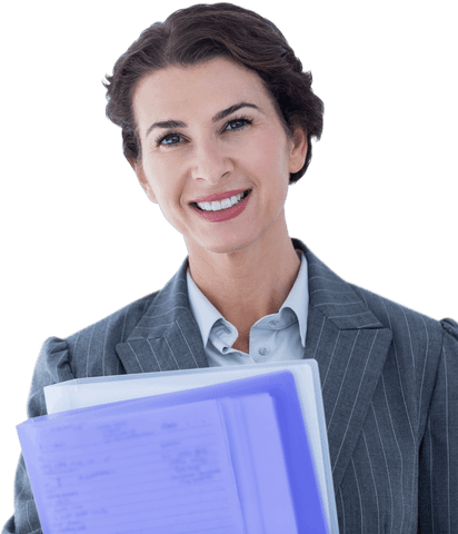 confident businesswoman holding files on transparent background - Download Free Stock Videos Pikwizard.com