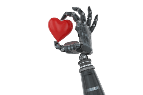 Transparent Cyborg Hand Holding Heart Symbol with Love and Technology Theme - Download Free Stock Videos Pikwizard.com