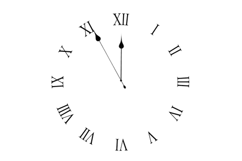 Transparent Clock Face with Roman Numerals at Midnight - Download Free Stock Videos Pikwizard.com