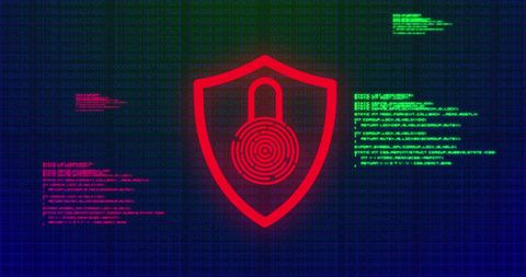 glowing digital shield with padlock symbol representing online security - Download Free Stock Images Pikwizard.com