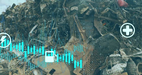 Pile of Scrap with Data Visualization Overlay