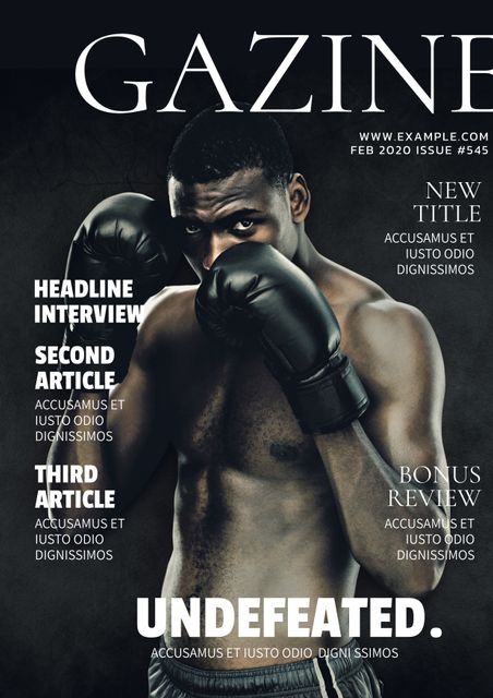 Exclusive Sports Magazine Covers Successful Boxer Breaking Boundaries - Download Free Stock Templates Pikwizard.com