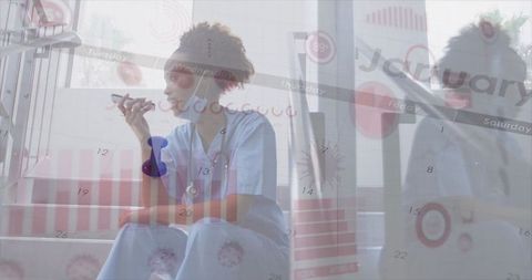 African American Doctor Analyzing COVID-19 Data with Advanced Technology