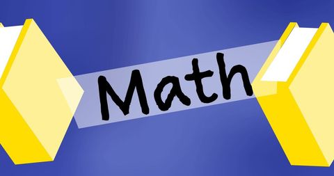 Digital Math Concept with Yellow Books on Blue Background - Download Free Stock Images Pikwizard.com
