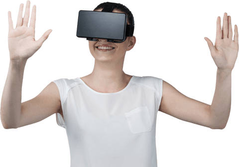 Transparent Energetic Woman in Virtual Reality World Interaction - Download Free Stock Videos Pikwizard.com