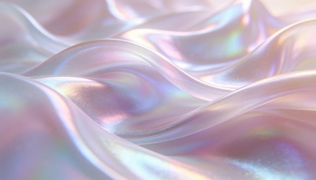 Iridescent pearl satin waves macro background pastel shimmer texture for beauty branding