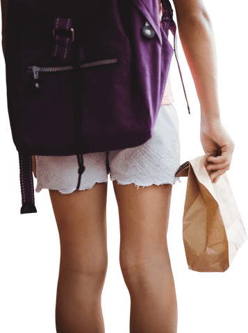 transparent view girl holding backpack and paper bag - Download Free Stock Videos Pikwizard.com
