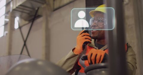 Industrial Worker Communicating in Smart Factory - Download Free Stock Images Pikwizard.com